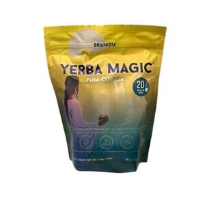 Brainista Yerba Magic Instant Yerba Mate Powder Packets 20 Count Pina Colada NEW